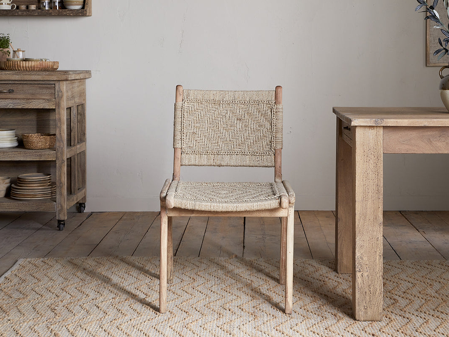 Vinay Woven Armless Dining Chair - Natural