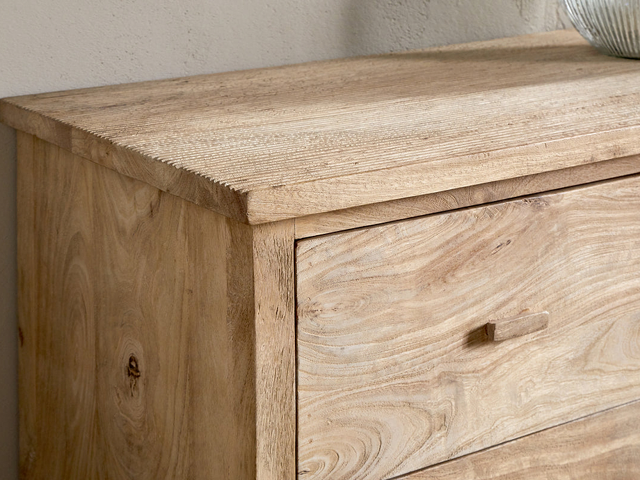 Vivan Grooved Chest of Drawers - Natural