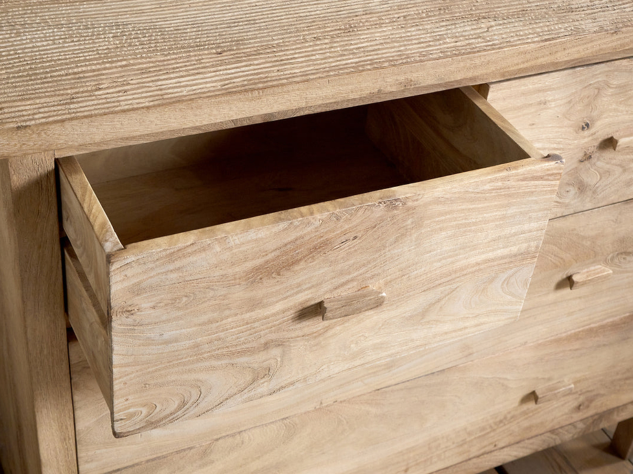 Vivan Grooved Chest of Drawers - Natural