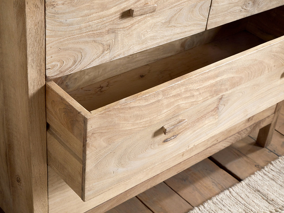 Vivan Grooved Chest of Drawers - Natural