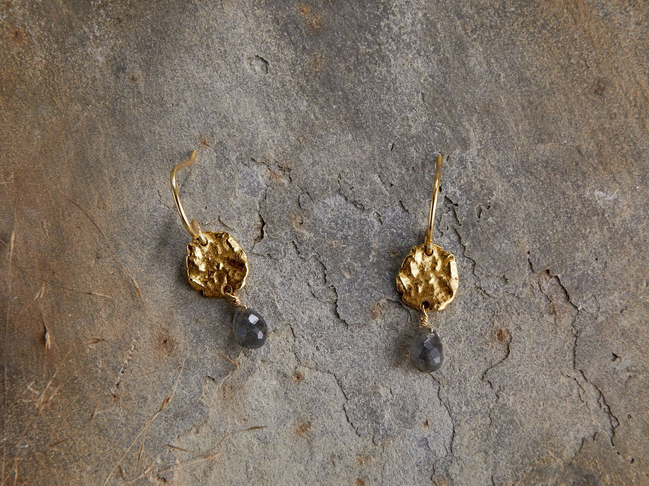 Veera Labradorite Earrings - Gold