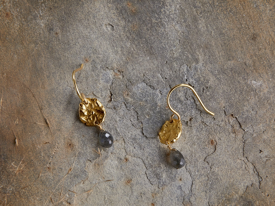 Veera Labradorite Earrings - Gold