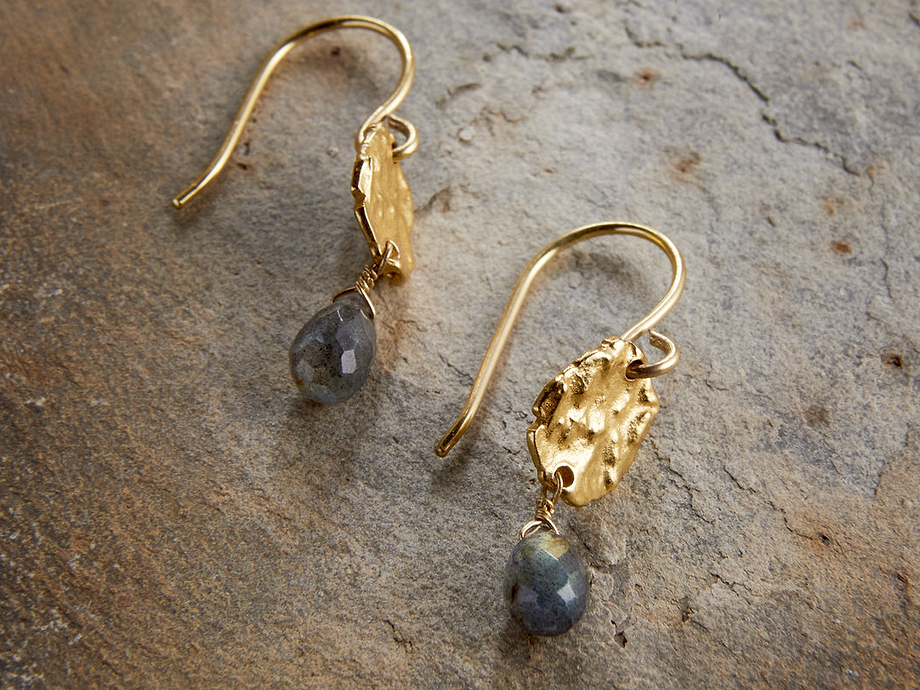 Veera Labradorite Earrings - Gold