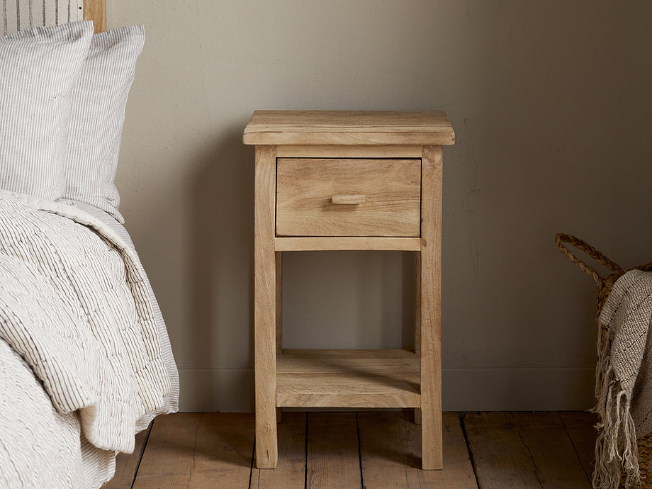 Vivan Grooved Bedside Table - Natural