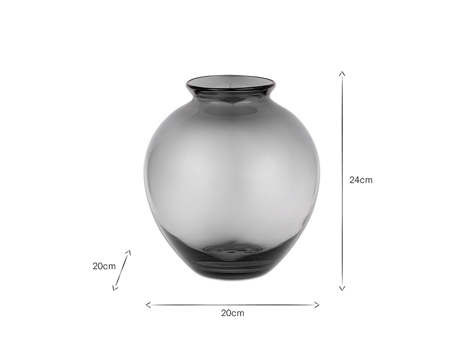 Vanita Glass Vase - Smoke - Wide