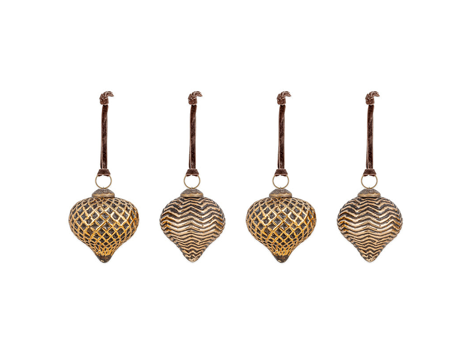 Varu Baubles - Black & Gold - (Set of 4)