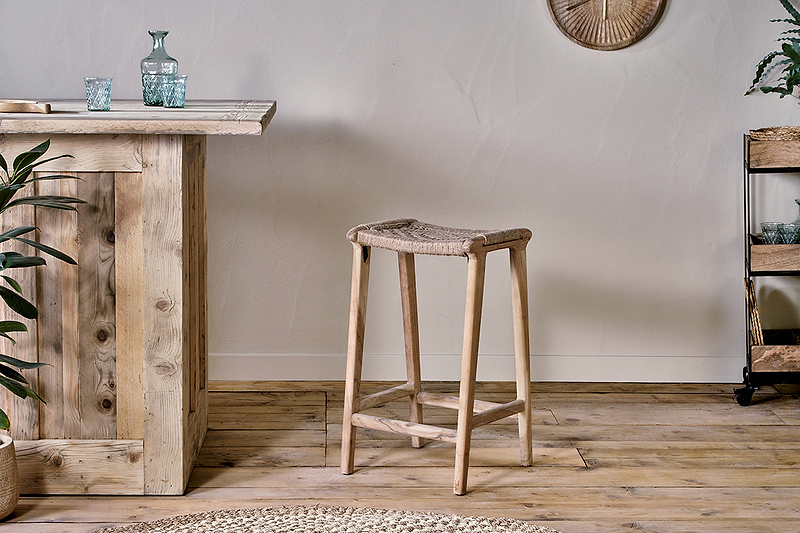 Vinay Woven Counter Stool - Natural-nkuku