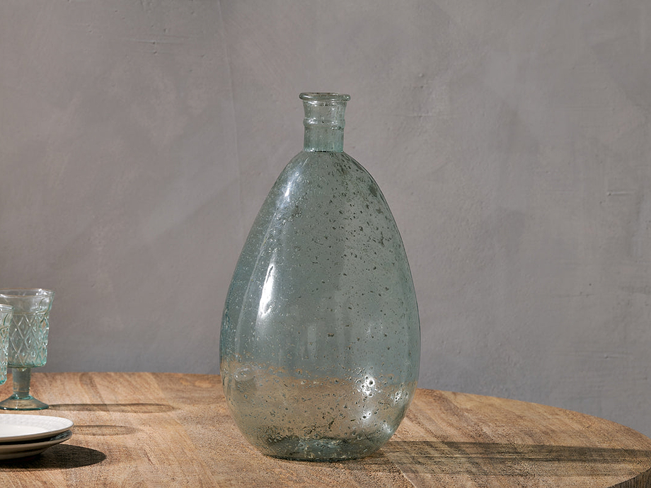 Virya Recycled Glass Vase - Pale Blue