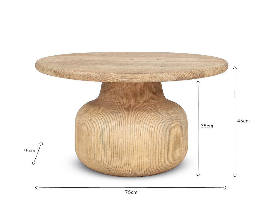 Vivan Grooved Wood Coffee Table