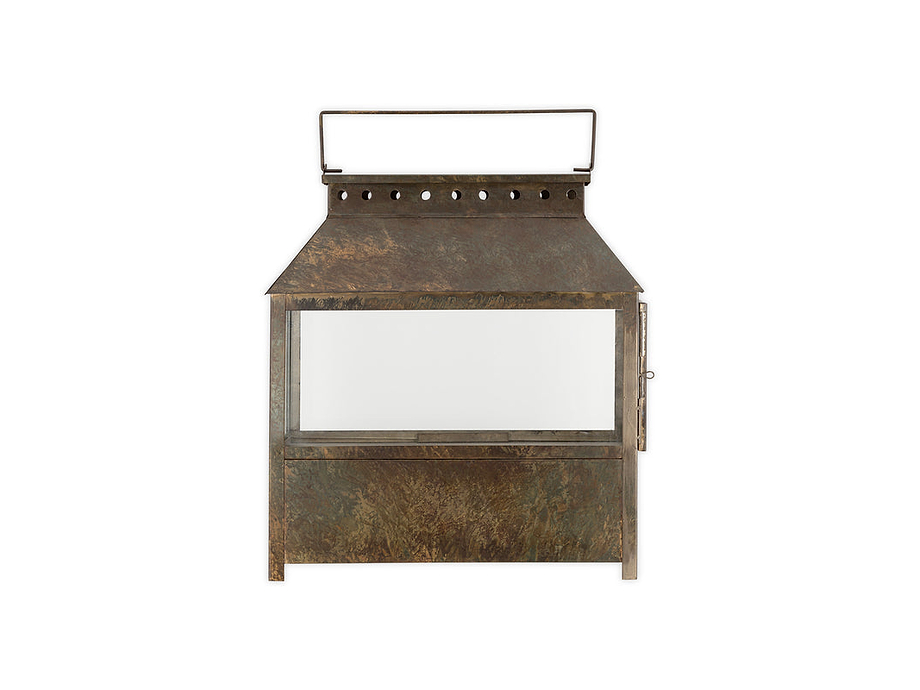 Akoko Wide Lantern - Brown Patina