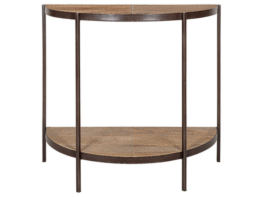 Aasha Mango Wood Half Moon Console Table - Natural