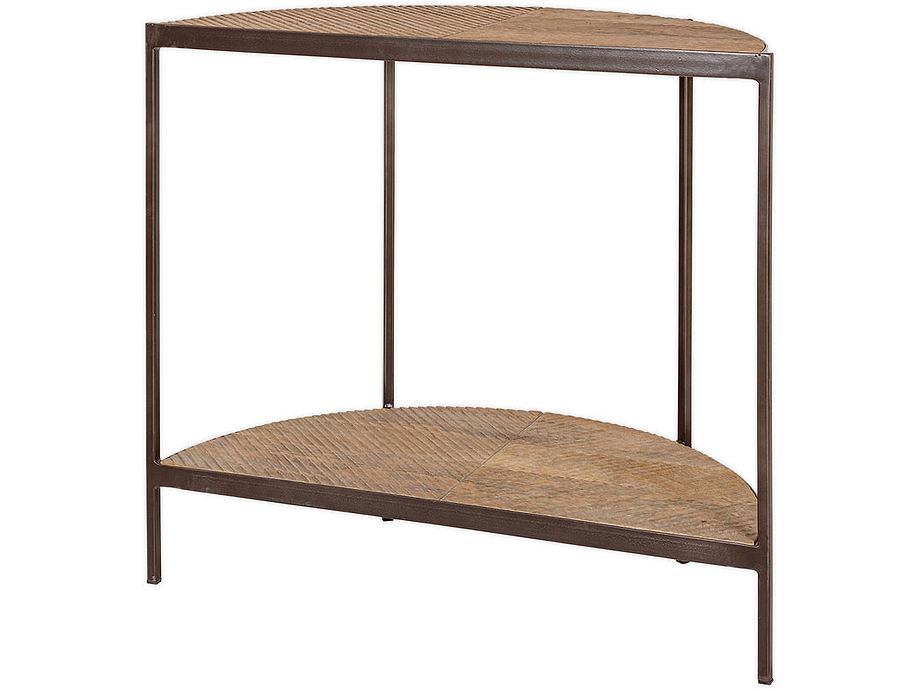 Aasha Mango Wood Half Moon Console Table - Natural