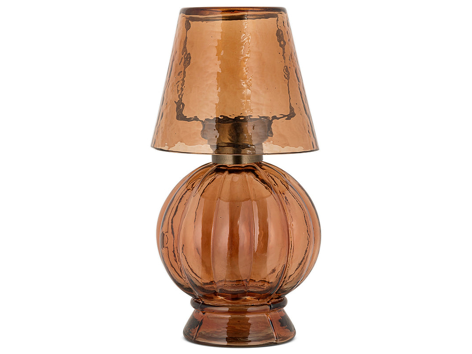 Adesola Glass Tealight Holder Lamp - Amber