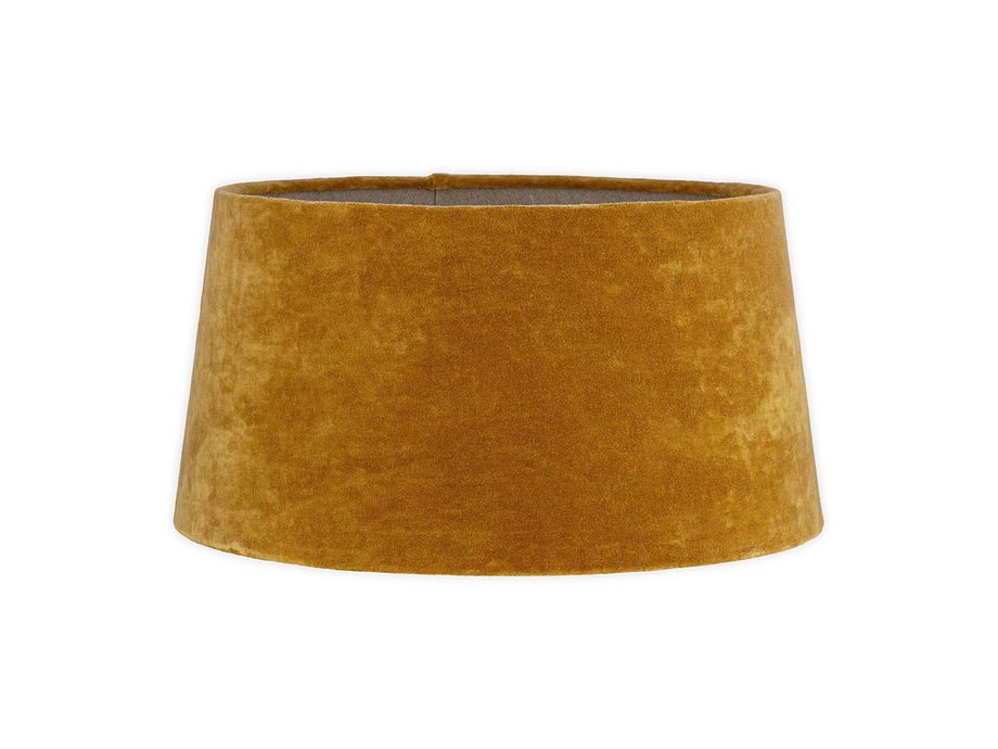 Batakha Velvet & Linen Lampshade - Dark Ochre