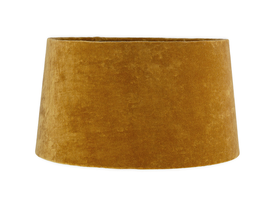 Batakha Velvet & Linen Lampshade - Dark Ochre