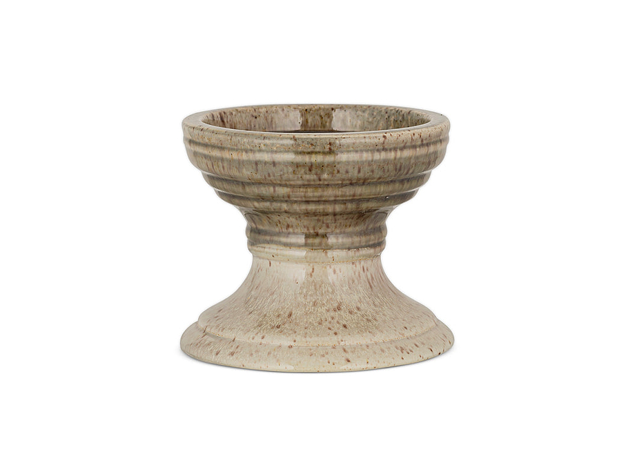 Cabra Reactive Glaze Candle Holder - Olive & Natural