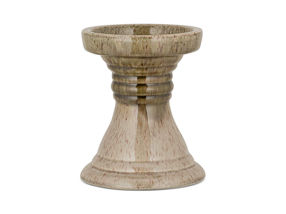 Cabra Reactive Glaze Candle Holder - Olive & Natural