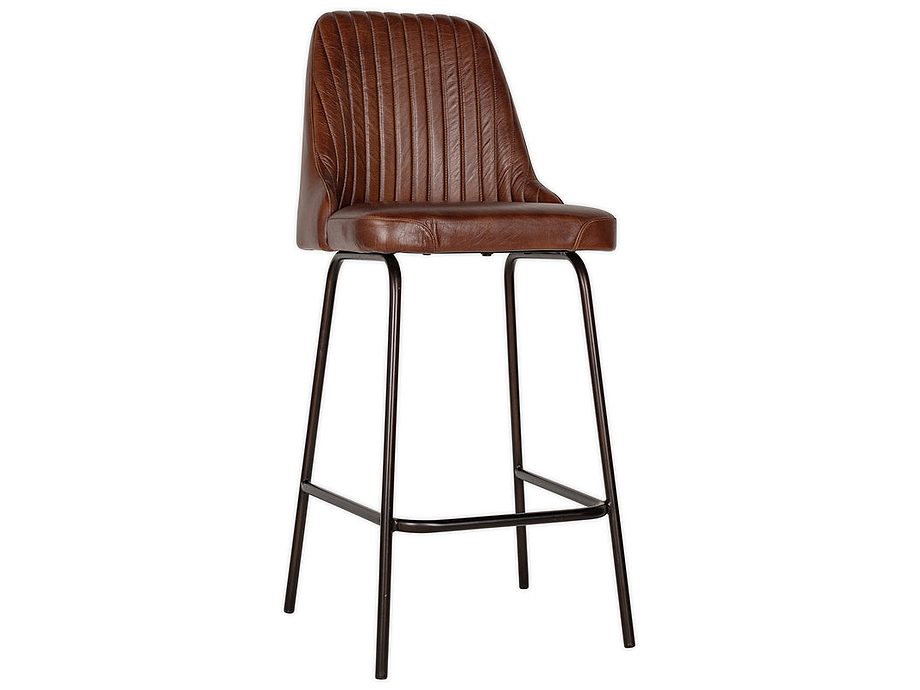 Harsha Leather Counter Chair - Chocolate Brown