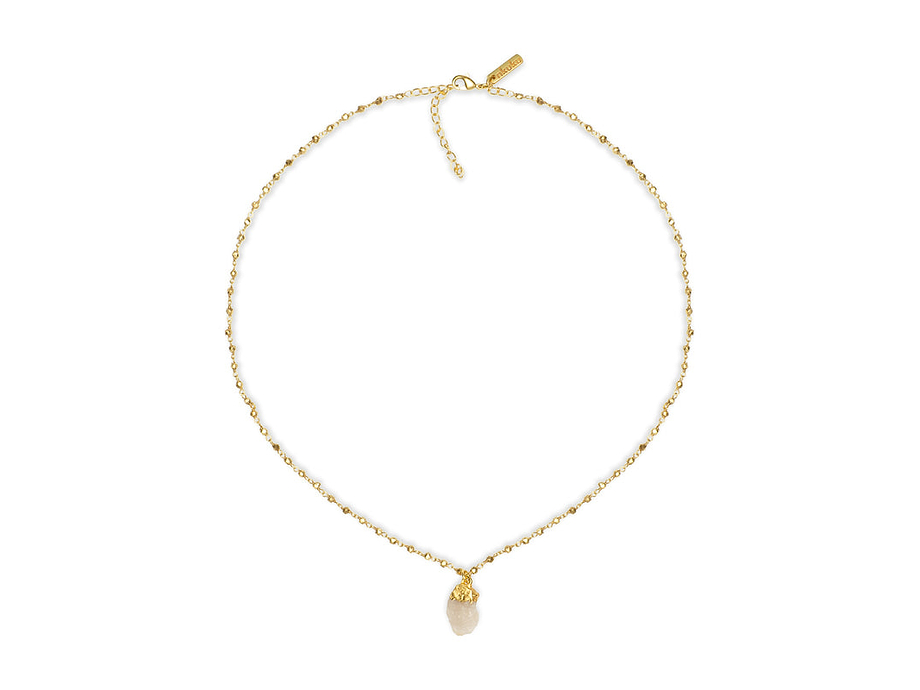 Hadari Rose Quartz Necklace - Gold