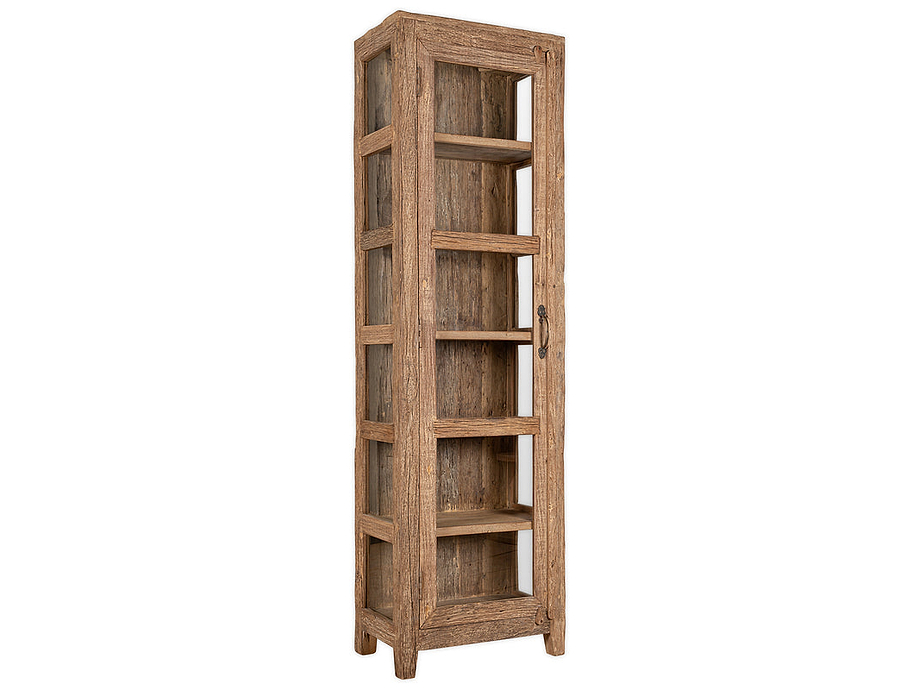 Ibo Reclaimed Wood & Glass Cabinet - Natural - Tall