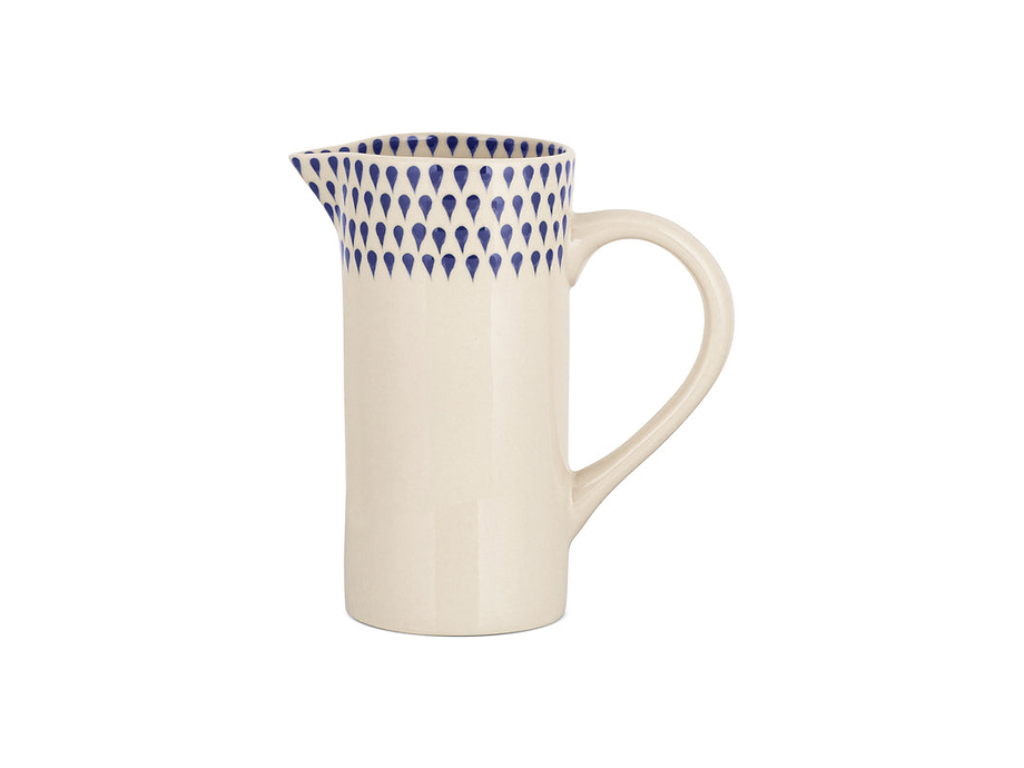 Indigo Drop Jug - Cream & Indigo - Small