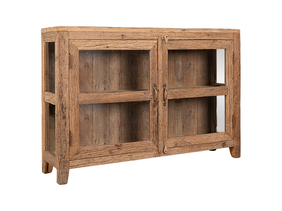 Ibo Reclaimed Wood & Glass Sideboard - Natural