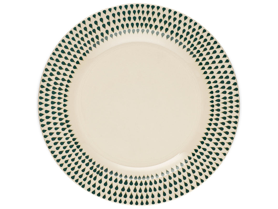 Juniper Drop Dinner Plate - Cream & Juniper