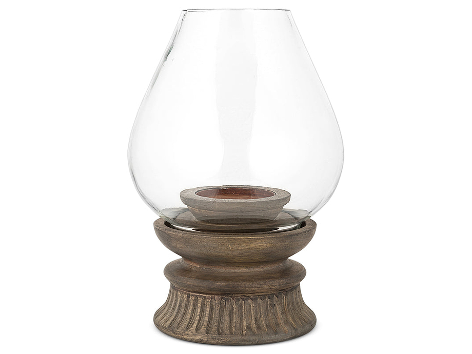 Kawani Mango Wood Lantern - Dark Ash