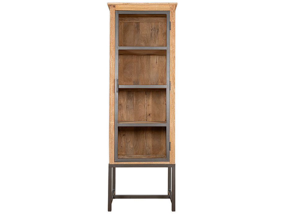 Nirvi Mango Wood & Iron Tall Cabinet - Black