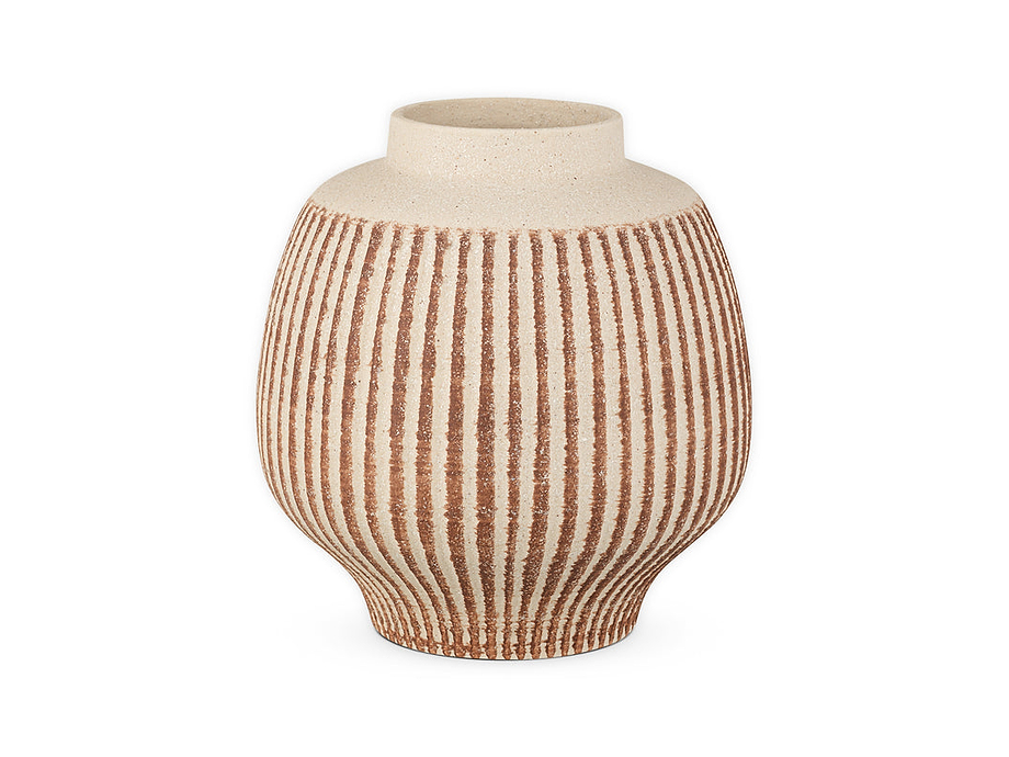 Perola Reactive Glaze Decorative Vase - Natural & Rust