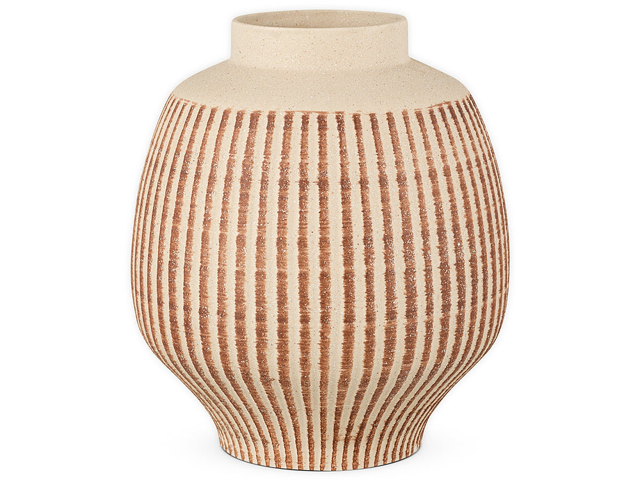Perola Reactive Glaze Decorative Vase - Natural & Rust