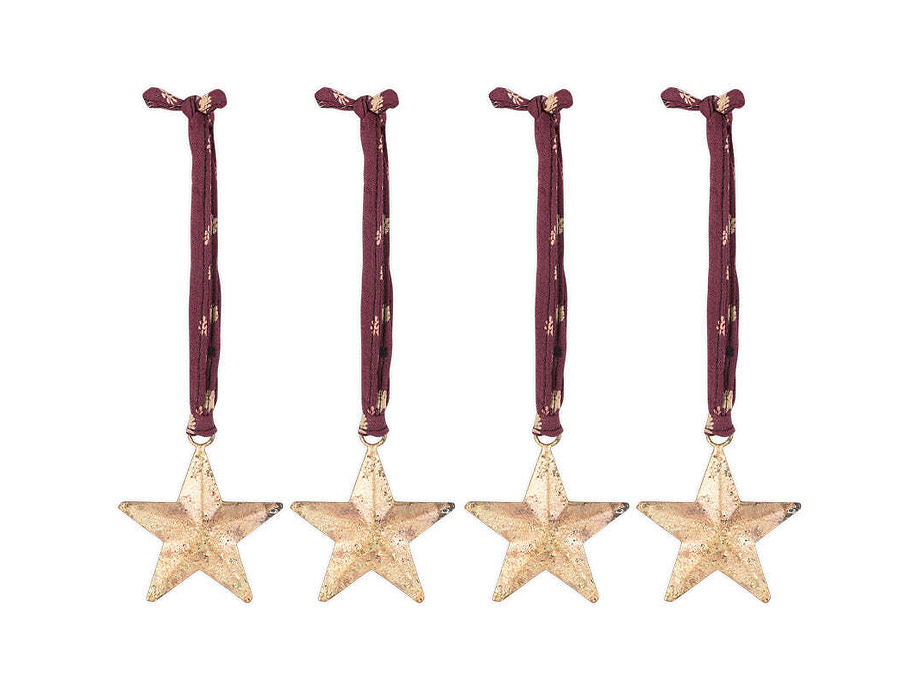Roshani Star Baubles - Antique Brass (Set of 4)
