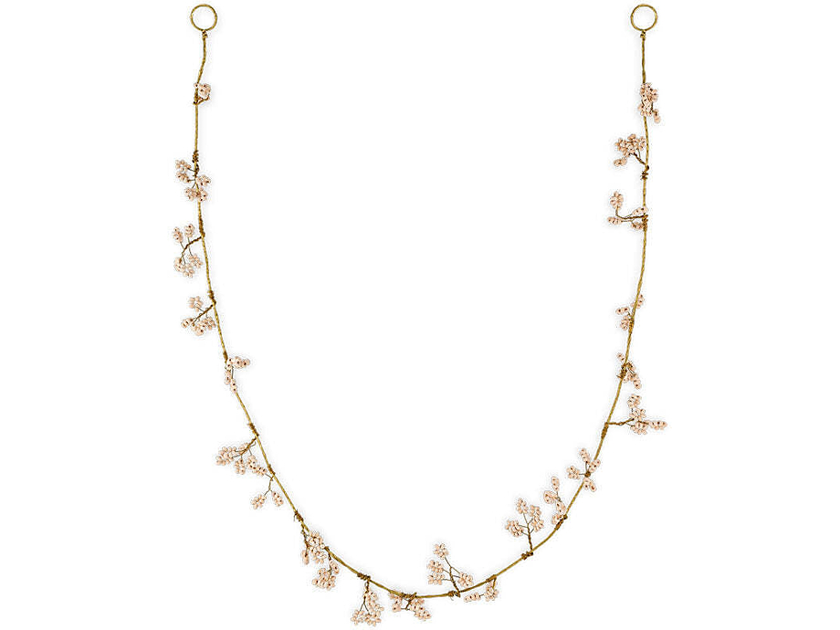 Tanu Mango Wood Beaded Garland - Brass & Natural