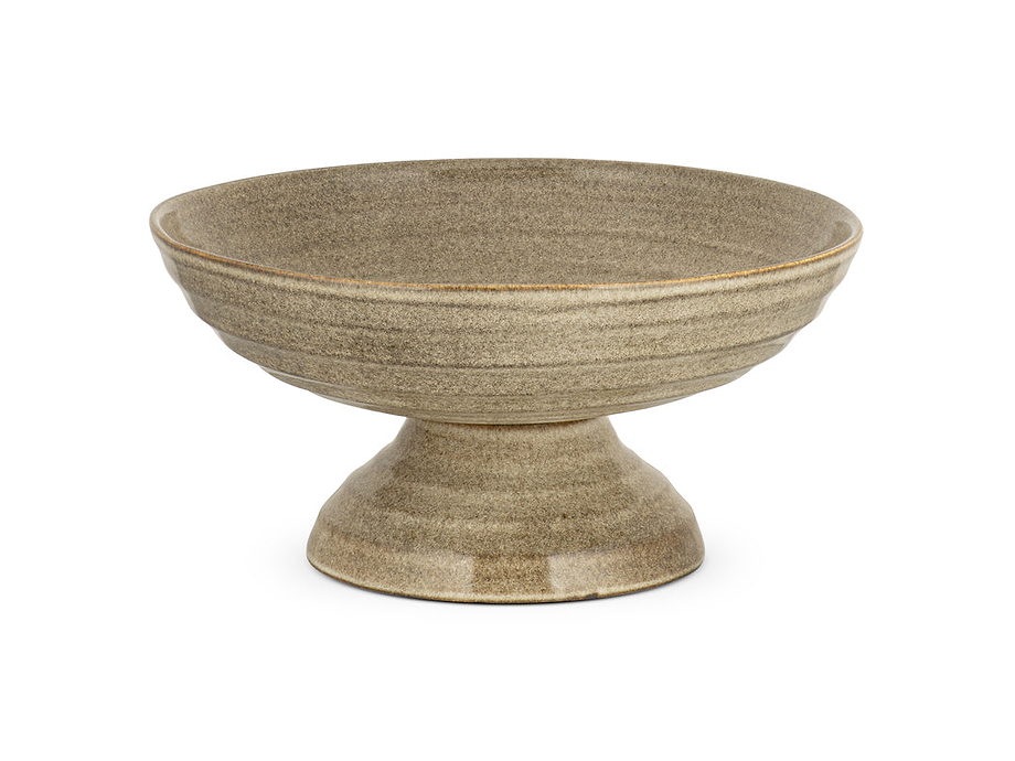 Valinha Earthenware Footed Bowl - Grey