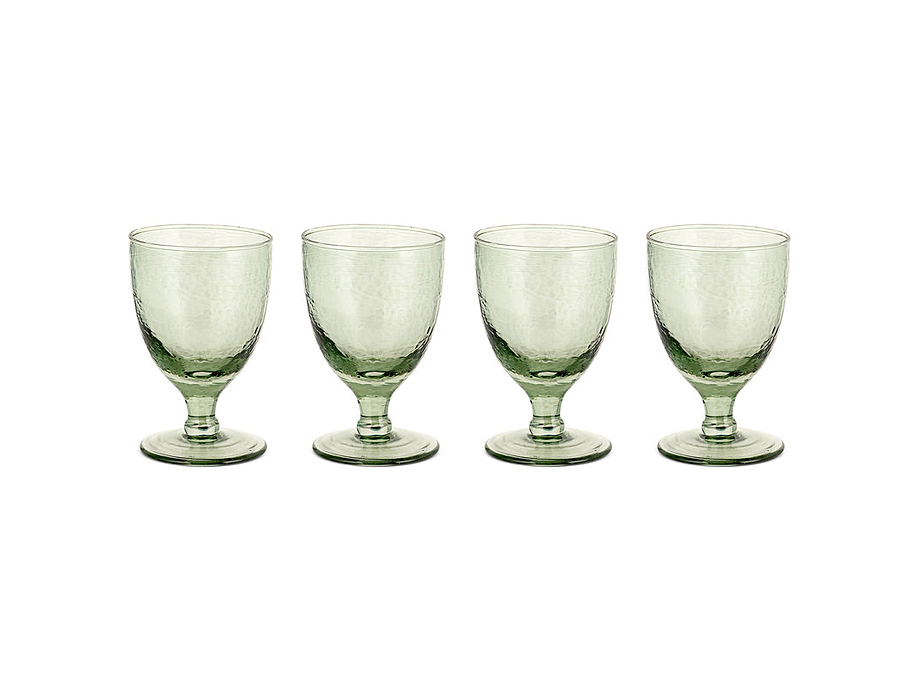Yala Hammered Wine Glass - Sage Green (Set of 4)