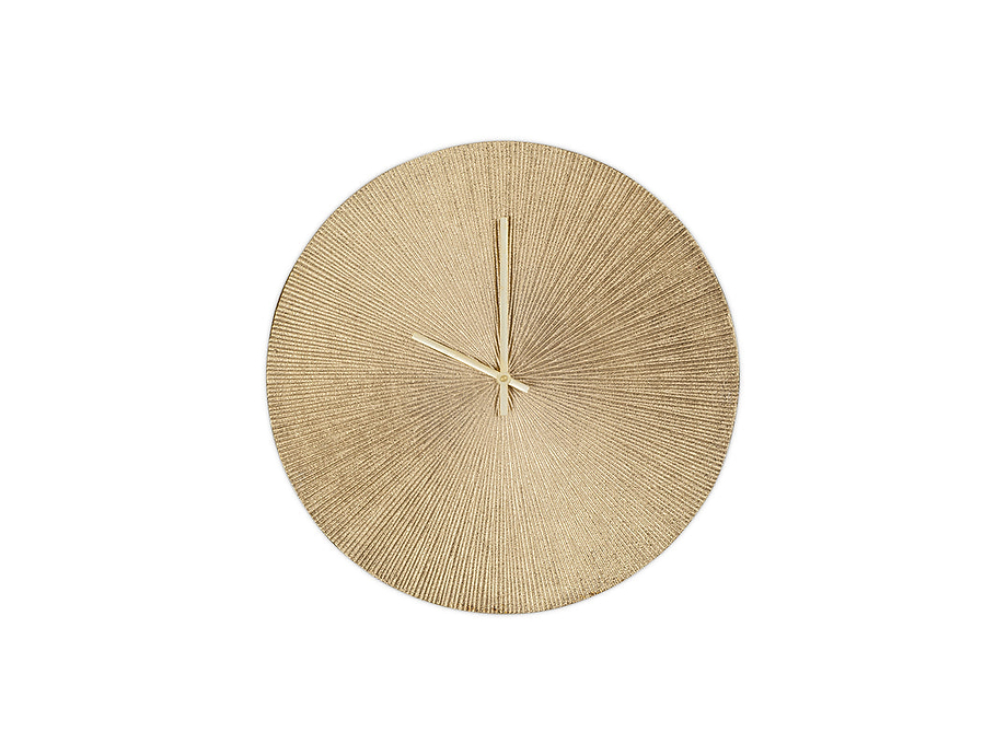 Zuwena Etched Wall Clock - Antique Brass
