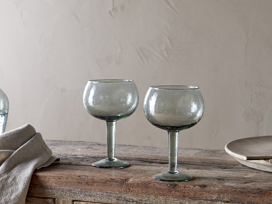 Yala Hammered Gin Glass - Sage Green (Set of 2)