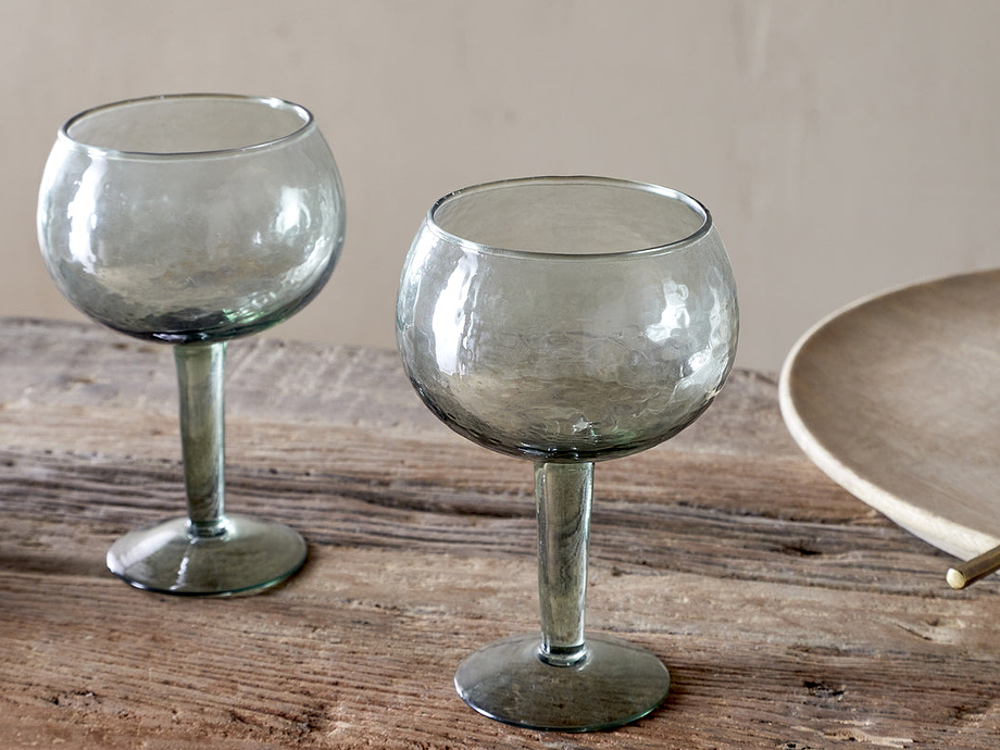 Yala Hammered Gin Glass - Sage Green (Set of 2)
