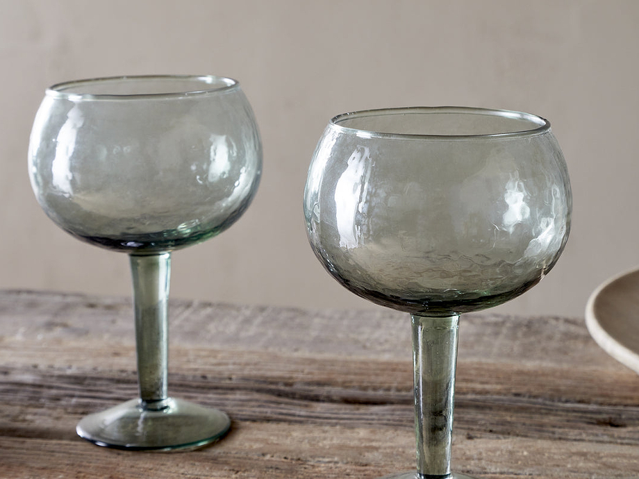 Yala Hammered Gin Glass - Sage Green (Set of 2)