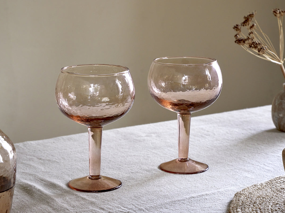 Yala Hammered Gin Glass - Dusty Terracotta (Set of 2)