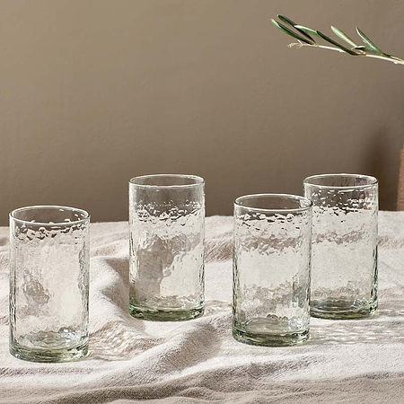 Yala Hammered Highball - Clear (Set of 4)