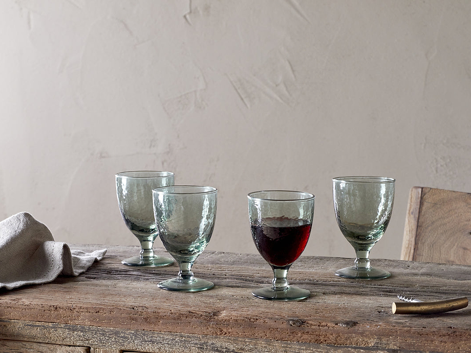 Yala Hammered Wine Glass - Sage Green (Set of 4)