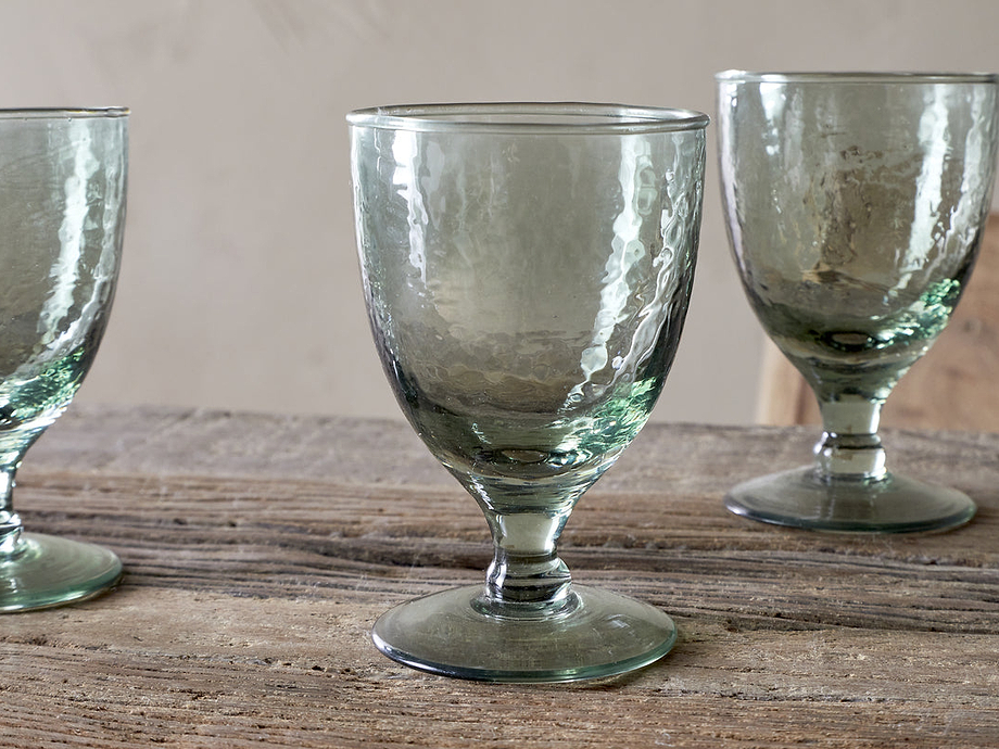 Yala Hammered Wine Glass - Sage Green (Set of 4)