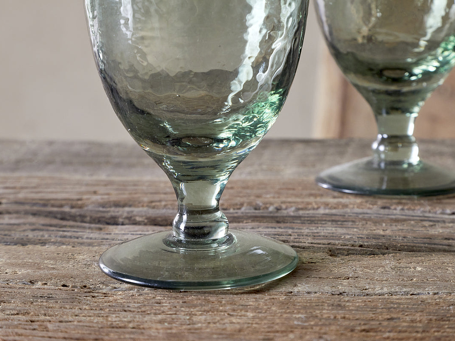 Yala Hammered Wine Glass - Sage Green (Set of 4)