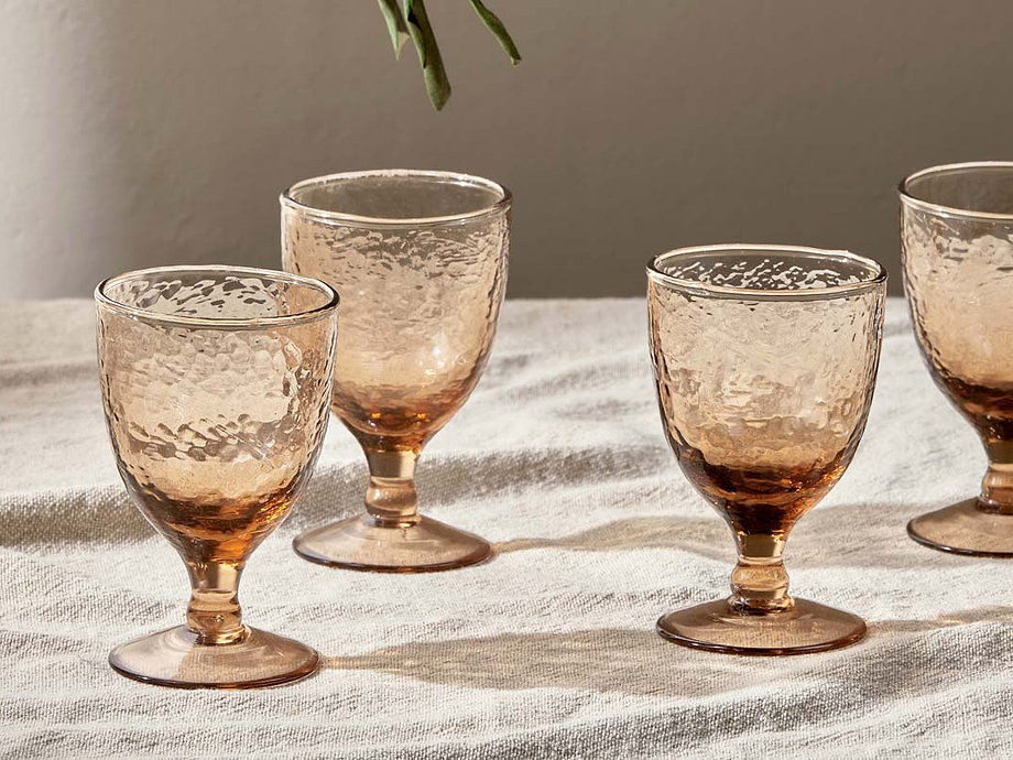 Yala Hammered Wine Glass - Dusty Terracotta (Set of 4)