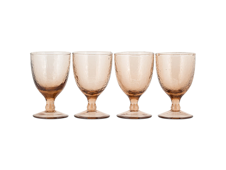 Yala Hammered Wine Glass - Dusty Terracotta (Set of 4)