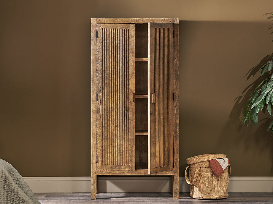 Yasha Reeded Mango Wood Cabinet