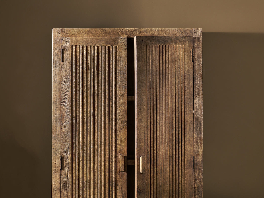 Yasha Reeded Mango Wood Cabinet