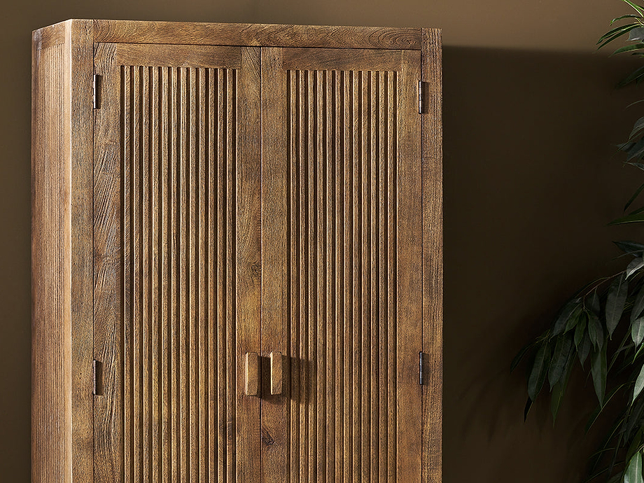 Yasha Reeded Mango Wood Cabinet