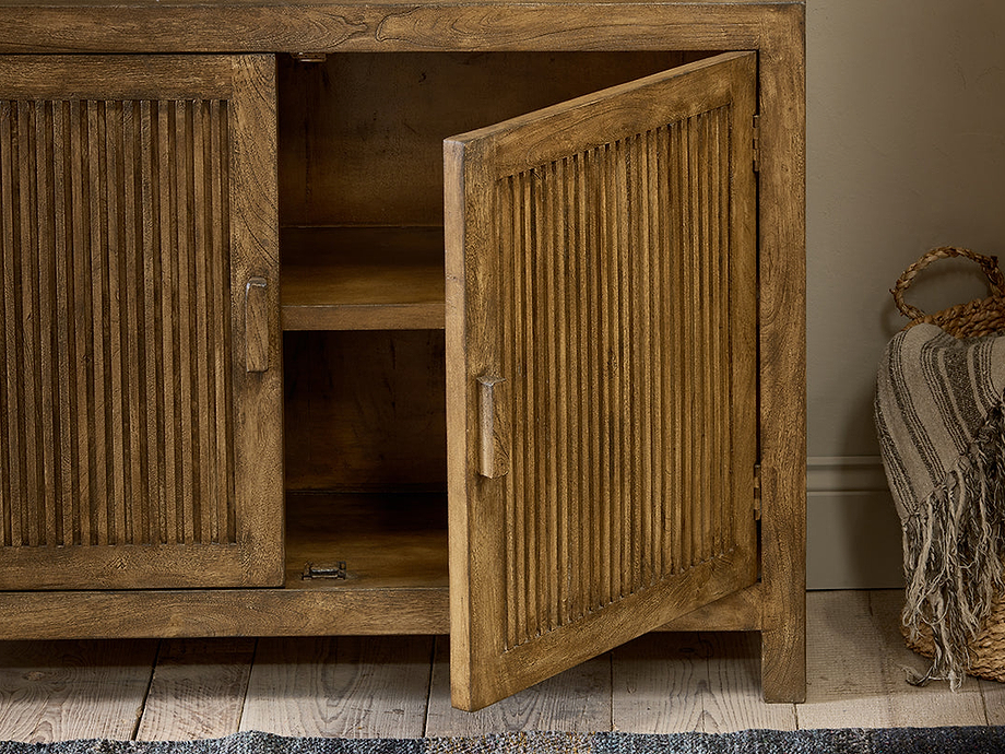 Yasha Reeded Mango Wood Sideboard